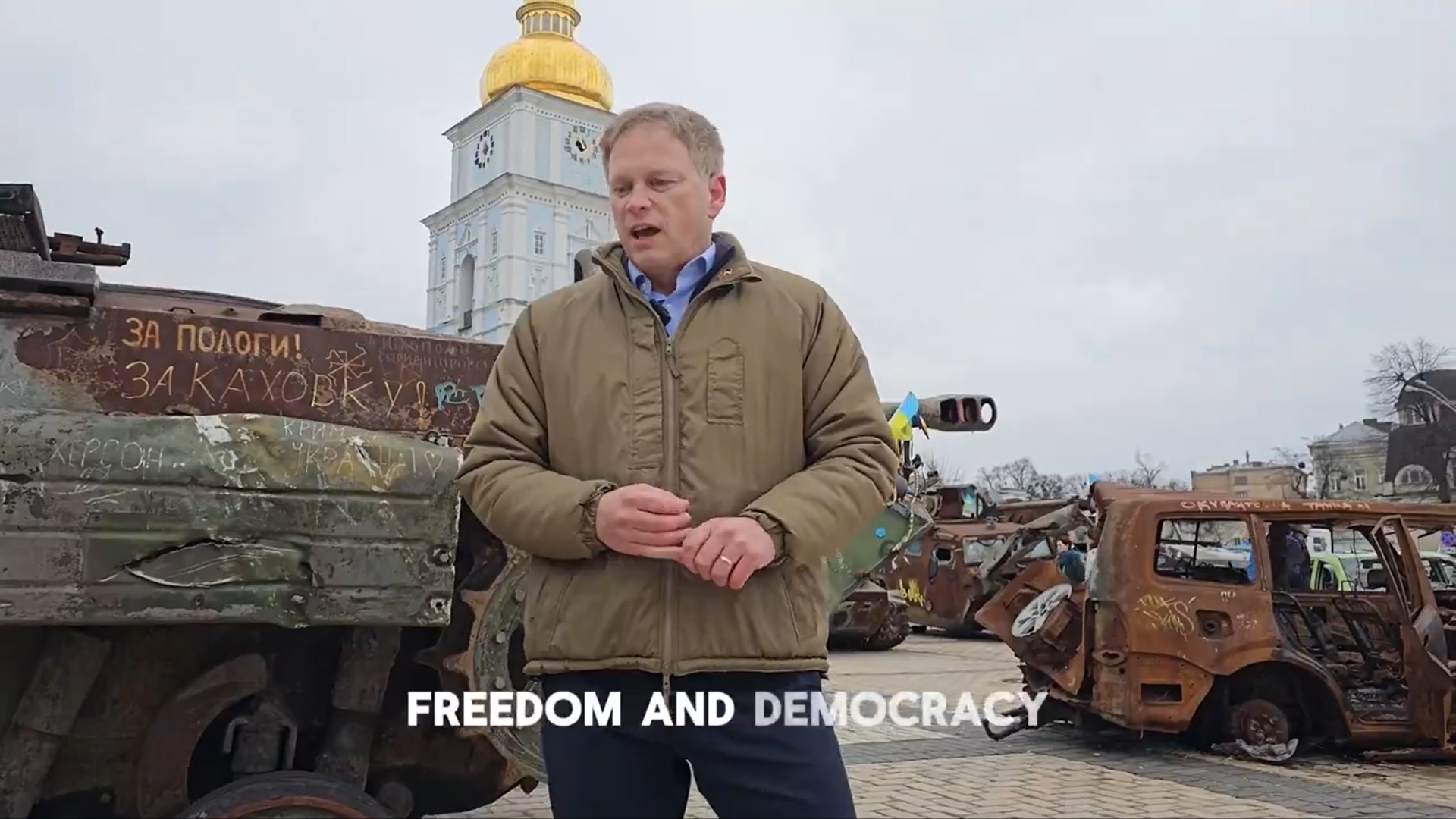 Міністр оборони Британії записав звернення з центру Києва: я приїхав, щоб бити на сполох